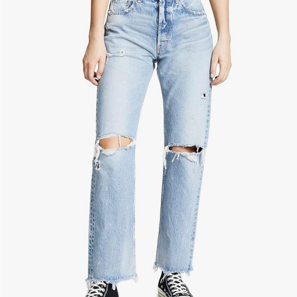 Moussy Vintage Light Blue Odessa Straight Jeans